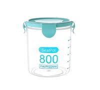 Fdit Recipientes de Plástico para Almacenamiento de Alimentos, Caja de Almacenamiento de Cocina Sellada Transparente para Cereales, Frijoles y Nueces, con Calibración Clara y Material (800ML)