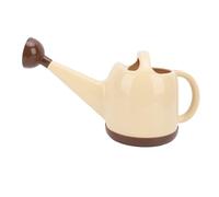 Fdit Regadera de 4 litros, Flujo de Agua Personalizable, Boquilla Larga con Cabezal Rociador de Acero Inoxidable Desmontable para Plantas de Flores de Interior y Exterior (Amarillo Leche)