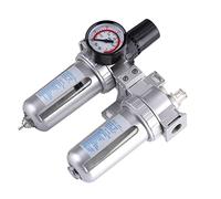 Fdit Regulador de Filtro de Compresor de Aire Separador de Limpiador de Trampa de Agua y Humedad de 3/8 de Pulgada con Lubricador de Niebla, para Herramientas y Equipos