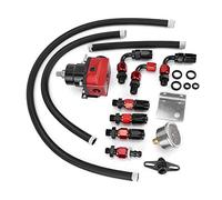 Fdit Regulador de Presión de Duradero con un Dispositivo de Medición de 100 Psi para Automóviles con Venas de Turbos para los Auto -mecanismos (negro rojo)