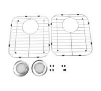 Fdit Rejilla para Fregadero de Cocina, Paquete de 2 Protectores de Fregadero de Acero Inoxidable con Escurridor y Pies, Rejilla para Fregadero con Diseño de Ventilación para Secar