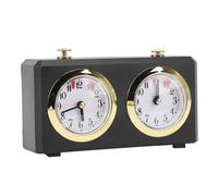 Fdit Reloj de Ajedrez Analógico, Temporizador Mecánico sin Batería para Ajedrez y Ajedrez Chino, Diseño de Cuerda con Construcción de Hierro y ABS, Reloj de Juego Portátil para (BLACK)