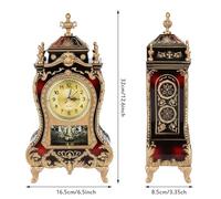 Fdit Reloj de Mesa en el Plástico Vintage Retro para la Antigua Oficina Decorativa para la Sala de Estar, 6.5 * 3.35 * 12.6 Pulgadas (Rojo marrón)