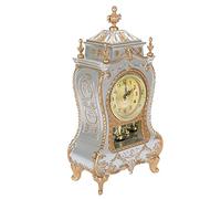 Fdit Reloj de Mesa en el Plástico Vintage Retro para la Antigua Oficina Decorativa para la Sala de Estar, 6.5 * 3.35 * 12.6 Pulgadas (White)