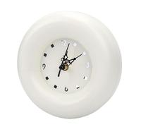 Fdit Reloj de Mesa Redondo, Diseño Decorativo de Metal, Funciona con Pilas, Silencioso, para Estudio de Oficina en Casa, 1x AA