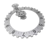 Fdit Reloj de Pared 3D con Engranaje Móvil, Artesanía Suave, Silencioso, sin Tictac, para Sala de Estar, Estudio, Decoración de Oficina, Acero Inoxidable 304, Negro (Silver)