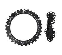 Fdit Reloj de Pared 3D con Engranaje Móvil, Artesanía Suave, Silencioso, sin Tictac, para Sala de Estar, Estudio, Decoración de Oficina, Acero Inoxidable 304, Negro (Black)