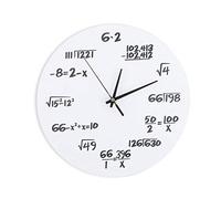 Fdit Reloj de Pared de Acrílico Matemático Creativo Que Dibuja Decoración de Reloj de Pared para Aula de Casa Silenciosa Socialme-EU(Blanco)