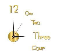 Fdit Reloj de Pared Decorativo sin Marco, Diseño Moderno Silencioso para Sala de Estar, Dormitorio, Oficina, Material Metálico Acrílico (Pequeño 40 cm/15,75 Pulgadas)