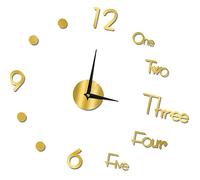 Fdit Reloj de Pared Decorativo sin Marco, Diseño Moderno Silencioso para Sala de Estar, Dormitorio, Oficina, Material Metálico Acrílico (Mediano 90 cm/35,43 Pulgadas)