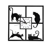 Fdit Reloj de Pared Gato, Orologio Gatto Negro Reloj de Pared de Estilo Simple Gatito Animal Creativo Lindo para Oficina en Casa Café Restaurante Decoración Silencioso