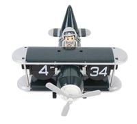 Fdit Reloj Retro de Avión Abatible hacia Abajo, Reloj de Mesa Fácil de Leer para Dormitorio, de Escritorio con Base Antideslizante, 31,18 Oz (Green)