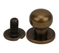Fdit Remaches de Cabeza Redonda de Cobre de 10x8mm, 20 Juegos para Manualidades de Cuero, Sujetadores Resistentes, Adecuados para Pulseras, Collares, Bolsos (Cabeza de monje bronce