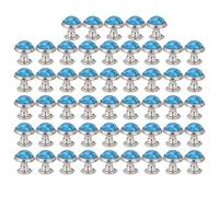 Fdit Remaches de Color Turquesa, 50 Piezas de 8 Mm con Puntas Redondas, Remaches de Botón con Respaldo de Aleación para Manualidades, Pulsera, Bolso, Cinturón, Decoración de Ropa de (dieciséis)