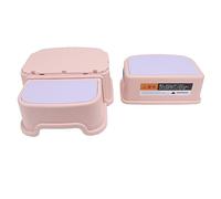 Fdit Reposapiés para bebé, Buena Estabilidad, Taburete para Niños Pequeños, 3 Piezas, Antideslizante, Escaleras para Niños, Amplia Aplicabilidad, Material Plástico (Pink)