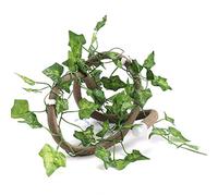 Fdit Reptiles Artificiales Vine Rattan para Anfibios Modernos, Decoración de la Jungla de 6.89 Pies con Tazas de Succión (Vinagre + Hoja de Hiedra)