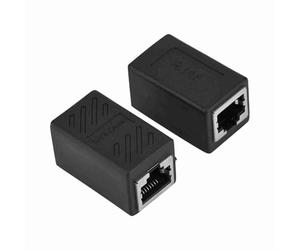 Fdit RJ45 Femenino a Femenino Conector de Extensor de Adaptador LAN Transmisión Estable Ligero para Entusiastas de Las Redes 2pcs