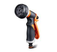 Fdit Rociador de Boquilla de Manguera de Jardín de 8 Patrones con Boquilla Giratoria de 0-120 Grados Rociador Manual ABS TPR para Lavado de Autos Riego de Césped Limpieza del Hogar (Colores variados)