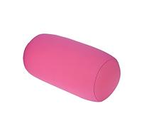 Fdit Rodillo Cervical Redondo Mini Microperla Cojín Trasero Rollo Almohada Viaje Hogar Dormir Soporte para el Cuello Cómodo(Rosa)