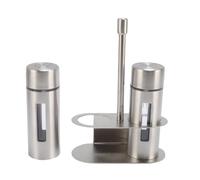 Fdit Saltador de Acero Inoxidable Conjunto de Ventana Transparente de Alta Visibilidad Anti Botella de Condimento de Huellas Dactilares para Cocina, 2 Botellas de Condición