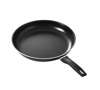 Fdit Sartén de Metal, Sartén Redonda Antiadherente de Fondo Plano con Ergonómico Resistente Al Calor Compatible con Inducción para Cocinar en la Cocina Saltear y Freír (20 centímetros)