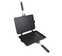 Fdit Sartén para Parrilla de Doble Cara, Sartén Antiadherente de Aleación de Aluminio para Estufa de Gas, Tostadora con Resistente Al Calor, Herramienta Versátil para Cocinar