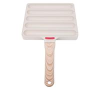 Fdit Sartén para Parrilla de Salchichas, Molde Antiadherente para Salchichas, Bandeja para Hornear para Perros Calientes, Mini Máquina para Hacer Desayuno con Mango de Madera para (1)