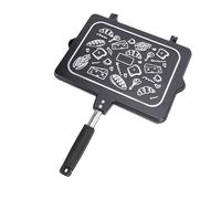 Fdit Sartén para Parrilla de Sándwich para Estufa de Gas, Tostada y Sándwich de Aleación de Aluminio Antiadherente, Diseño a Rayas de Doble Cara para Cocinar Desayunos y Refrigerios