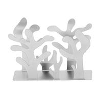 Fdit Servilletero de Acero Inoxidable, Dispensador de Servilletas de Metal con Patrón de con Base Antideslizante, Decoración de Mesa de Comedor de Cocina, Soporte Vertical para (SILVER)