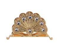 Fdit Servilletero de Metal con Diamantes de Imitación Dorados, Dispensador de Servilletas con Acabado en Oro Antiguo de Aleación de Zinc para Cocina, Mesa de Comedor, Fiesta, (Estilo 3)