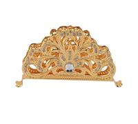 Fdit Servilletero de Metal con Diamantes de Imitación Dorados, Dispensador de Servilletas con Acabado en Oro Antiguo de Aleación de Zinc para Cocina, Mesa de Comedor, Fiesta, (estilo 1)