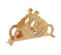 Fdit Servilletero de Metal Dorado Antiguo con Diamantes de Imitación, Dispensador de Servilletas de Aleación de Zinc Duradero para Restaurante, Hogar, Cocina, Organizador de Mesa (Estilo 2)