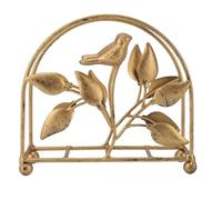 Fdit Servilletero de Metal, Servilletero de Hierro con Decoración de Pájaros Dorados Vintage para Mesa de Cocina de Restaurante Estilo Rústico