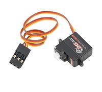 Fdit Servo Digital 2G con Engranaje de Plástico, Servo de Alta Eficiencia para ala Fija de Coche RC, Adecuado para Avión RC 1/24, Negro, 1 + 4 Arms