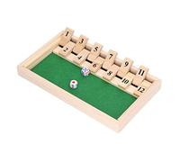 Fdit Shut The Box Juego de Dados, Juego de Mesa de Madera de Pino de 12 Números con Base Giratoria para Bares KTV Tea House Classic Family Pub Entertainment