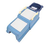 Fdit Silla Retráctil para champú para Niños con Almohada Suave para la Cabeza para Estación de Lavado de Cabello, Adecuada para Varias Edades, Material Plástico (BLUE)