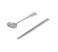 Fdit Sistemas Reutilizables Determinados de los Cubiertos de los Cubiertos del Acero Inoxidable de la Reflexión del Espejo para el Almuerzo de la Oficina, Acampando (SILVER)