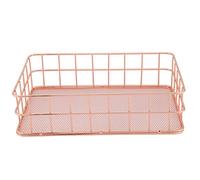 Fdit Socialme-EU Cesta de Almacenamiento de Hierro Maquillaje Cosas Pequeñas Organizador Titular Decoración de Escritorio Caja de Hierro Oro Rosa 4 Tamaño(D)