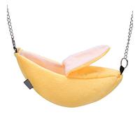 Fdit Socialme-EU Hamster Cama Banana Hamaca Colgante Litera Cama Casa Animal Pequeño Casa de Juguete Nido de Sueño para Pájaro Mascota(Amarillo)