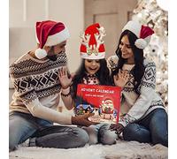 Fdit Sombrero Clásico Rojo y Blanco de Papá para Adultos con Forro Grueso y Cálido, Decoración para Fiesta de Cosplay, Regalo de Disfraz Navideño (#4)