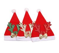 Fdit Sombrero Clásico Rojo y Blanco de Papá para Adultos con Forro Grueso y Cálido, Decoración para Fiesta de Cosplay, Regalo de Disfraz Navideño (#3)