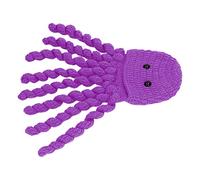 Fdit Sombrero para Fotografía de bebé, Pulpo Divertido y Bonito Hecho a Mano, Material de Hilo de Lana de, Ideal para Sesiones de Fotos de Bebés, Fotos Familiares (Purple)