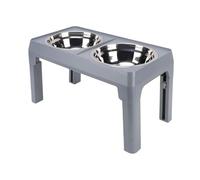 Fdit Soporte Ajustable para Cuenco para Perros, Alimentador Elevado para Mascotas con 2 Cuencos de Acero Inoxidable, Ajustable de 5 Niveles de 3,15 a 12,2 Pulgadas de para Aliviar