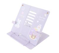 Fdit Soporte de Escritorio de Metal para Libros, Pantalla de Chapa de Acero Ajustable para Tabletas y Teléfonos, Diseño Conveniente para Oficina, Escuela, Cafetería (Lindo patrón de Conejo)