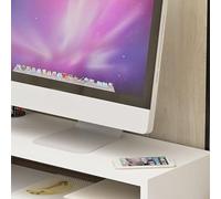 Fdit Soporte Elevador para Monitor Soporte Ergonómico para Computadora Portátil de Escritorio Elevador para Monitor de Computadora con Espacio de Almacenamiento Adicional para (Blanco cálido)