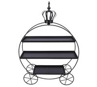 Fdit Soporte para Magdalenas de Hierro de 3 Niveles, Soporte de Exhibición de Postres en Niveles para Donas, Frutas y Galletas, Elegante Bandeja de Borde Redondeado para Fiestas de (BLACK)