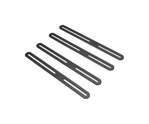 Fdit Soporte para Muebles de 4 Piezas, Placa Plana de Acero Inoxidable para Reparación, para Muebles (BLACK)
