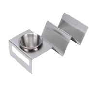 Fdit Soporte para Tacos de Acero Inoxidable, Soporte Estable con Bandeja para Mojar (2 ranuras)