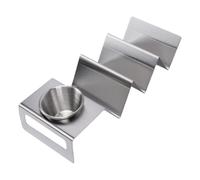 Fdit Soporte para Tacos de Acero Inoxidable, Soporte Estable con Bandeja para Mojar (3 ranuras)