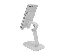Fdit Soporte para Teléfono Celular, Altura de ángulo Ajustable Plegable Portátil con Base de Silicona Antideslizante, para Teléfonos Móviles y Tabletas Dentro de 7,9 Pulgadas (White)